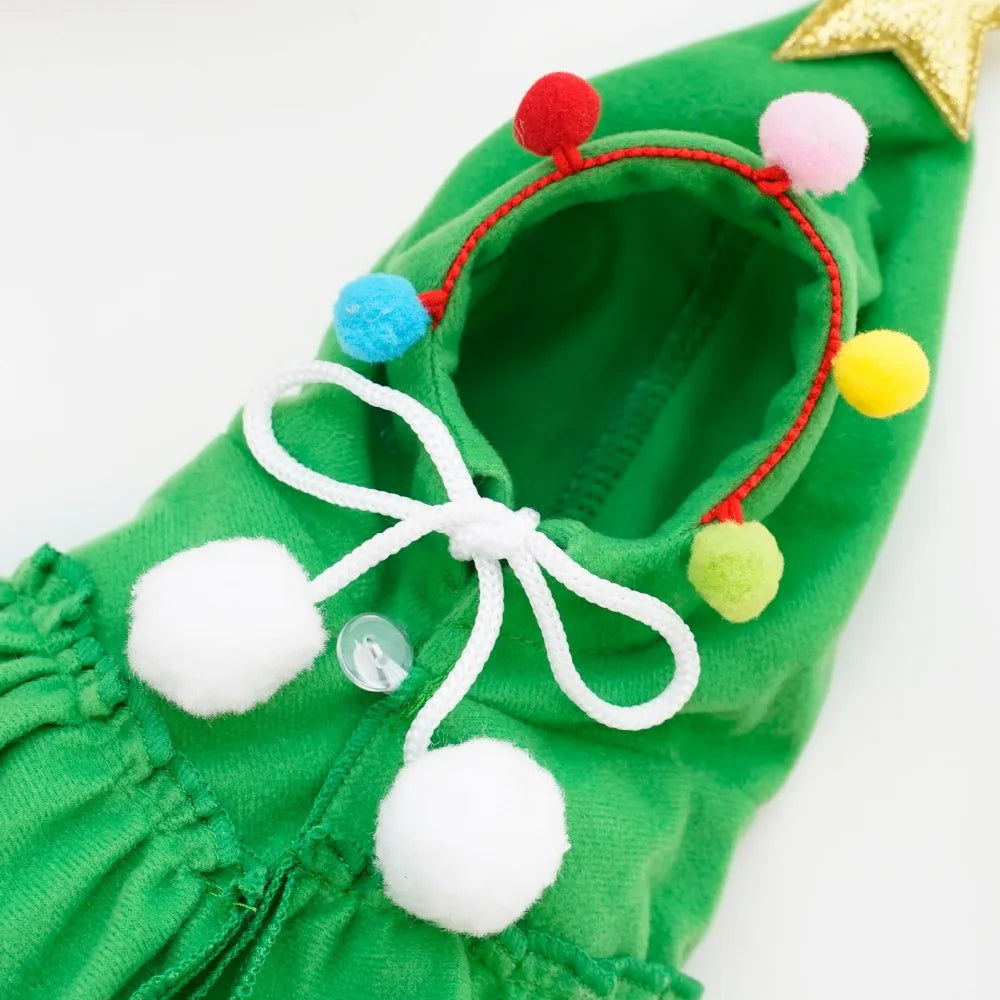 Disfraz de Árbol de Navidad para Perro y Gato – Capa Navideña para Mascotas