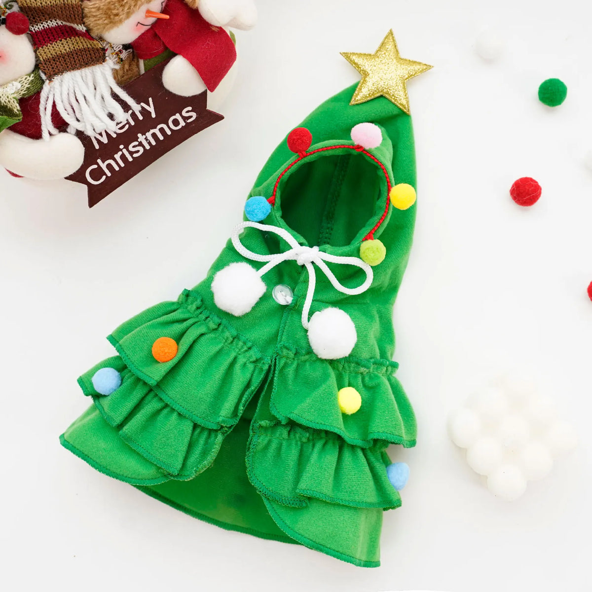 Disfraz de Árbol de Navidad para Perro y Gato – Capa Navideña para Mascotas