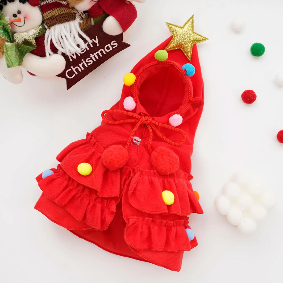 Disfraz de Árbol de Navidad para Perro y Gato – Capa Navideña para Mascotas